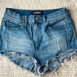 Express cheeky super high rise, denim blue, size US 4, used